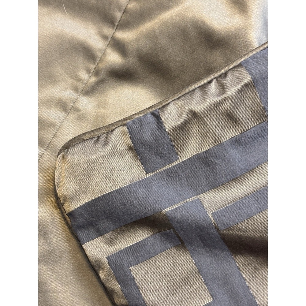 Geometric Greek Key Cut Brown Duvet Cover Queen 88"x 95" Reversible Heavy